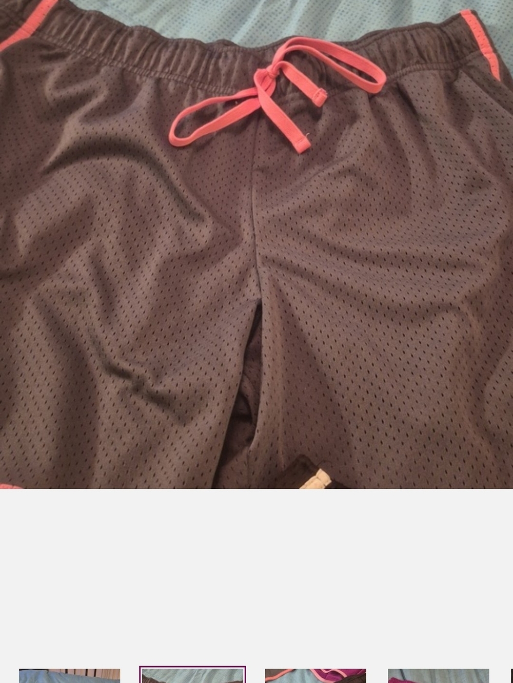 Danskin Now Black Athletic Shorts with White Trim and Drawstring (3) - Picture 2 of 7
